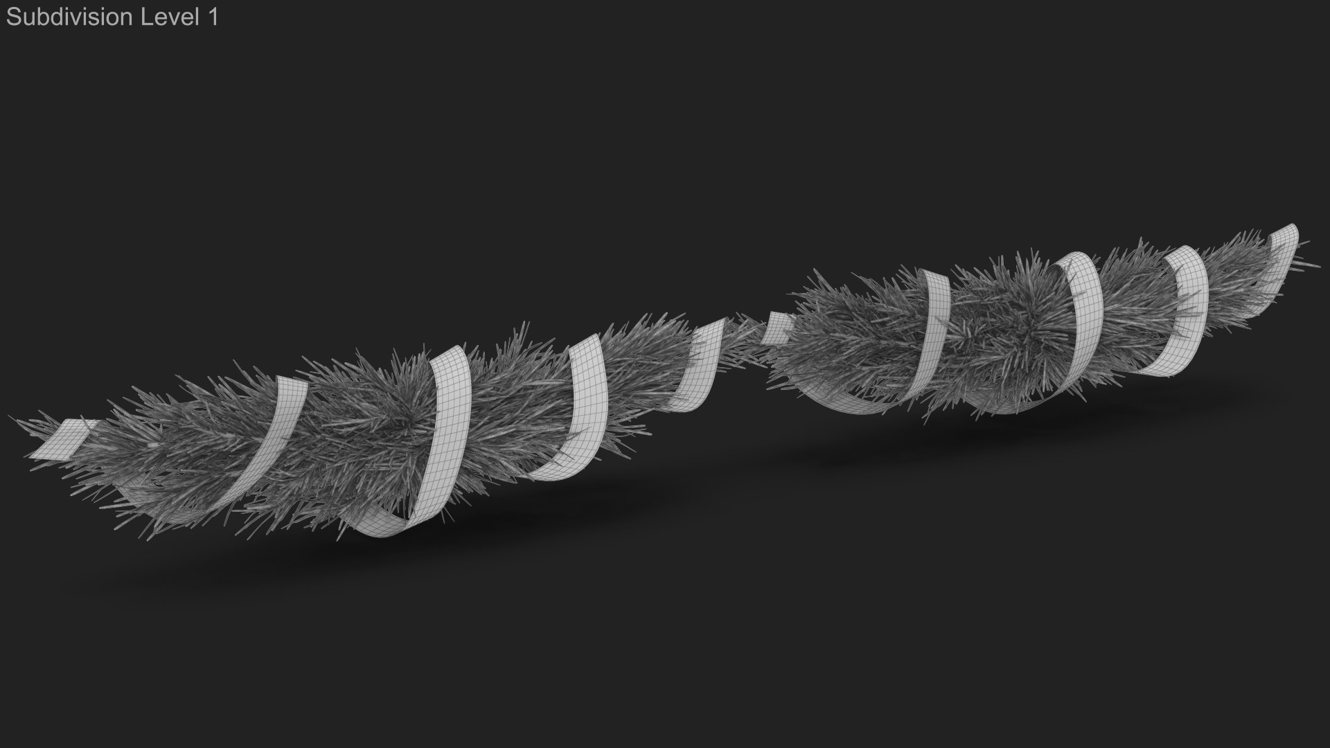 3D Model Christmas Garland V 2 With Gold Ribbon TurboSquid 2002957