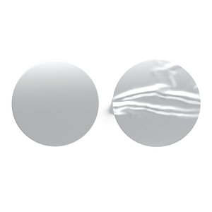 Two Round Stickers - silver sleek and wrinkly sticky tag 3D model