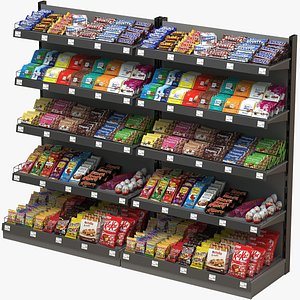 3D model Shelves with chocolates
