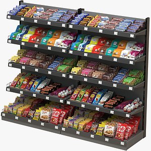 Shelves with chocolates