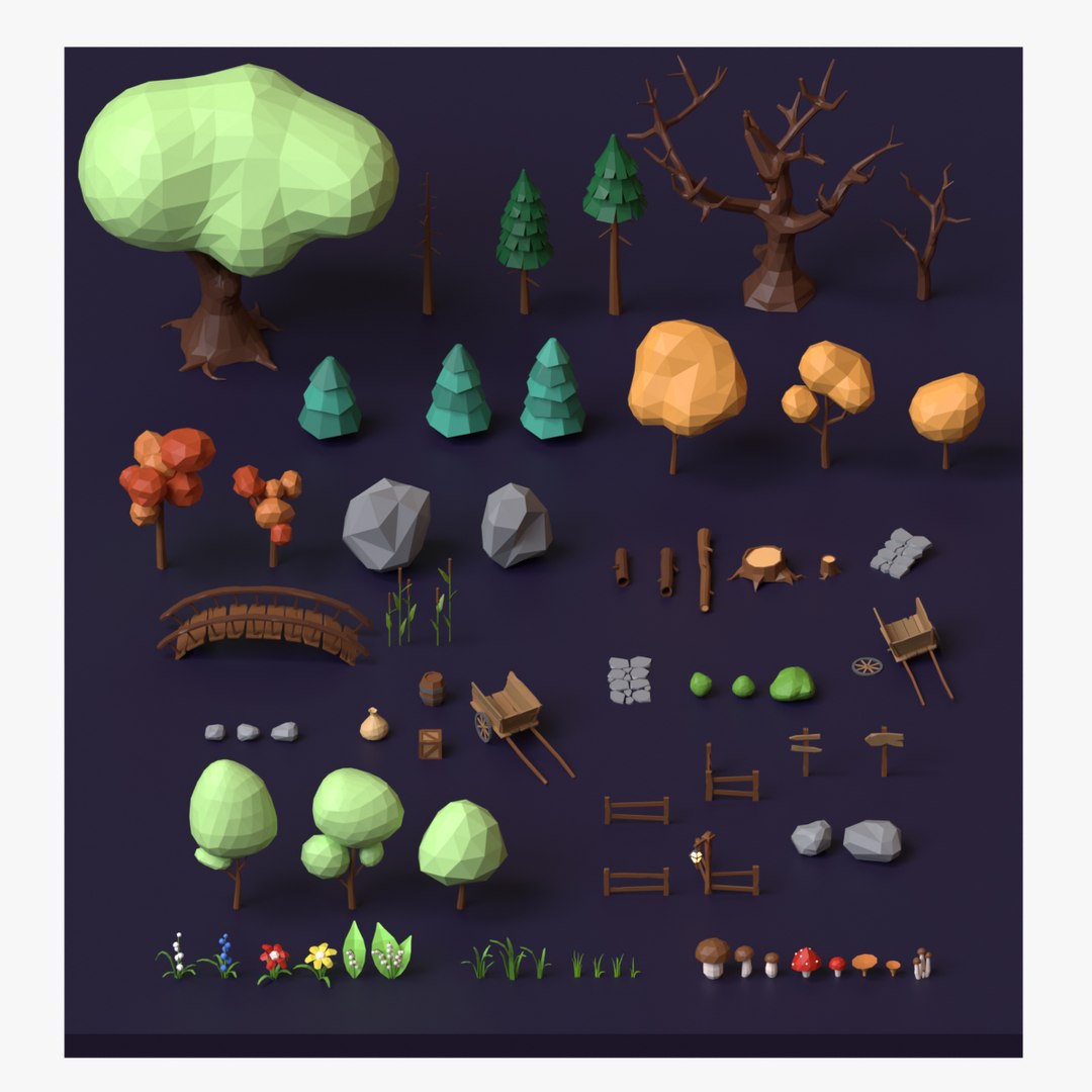 3D Low Poly Nature Asset Pack - TurboSquid 2191617