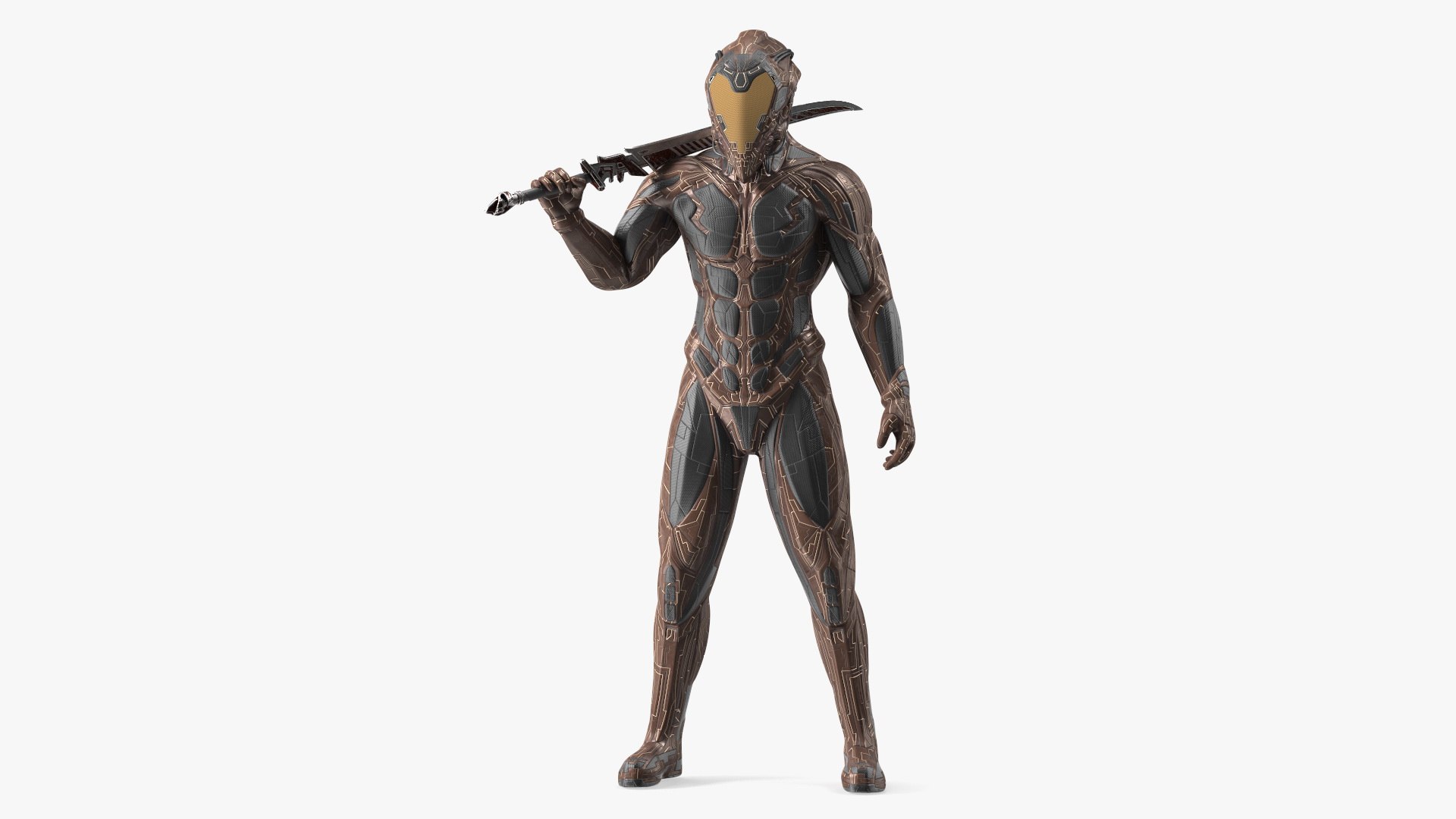 Futuristic Cosmic Soldier with Sword