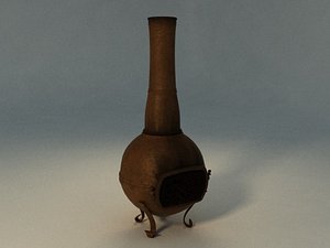 3d model iron stove garden