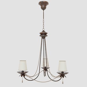 Chandelier - Old Classic - Bronze - High Quality - PBR 3D model