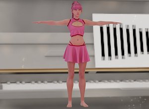 3D Maya High Quality Game ready girl pbr blender