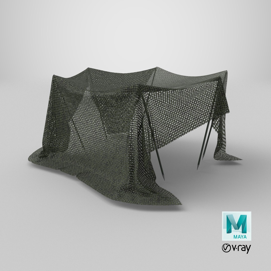 Camouflage Net Shelter model https://p.turbosquid.com/ts-thumb/GQ/PO2mxz/Uz/stemcell_maya_vray_render/png/1787140832/1920x1080/fit_q87/0a8c8632c4683dafd95fec7d2aa2bd6162468ef9/stemcell_maya_vray_render.jpg