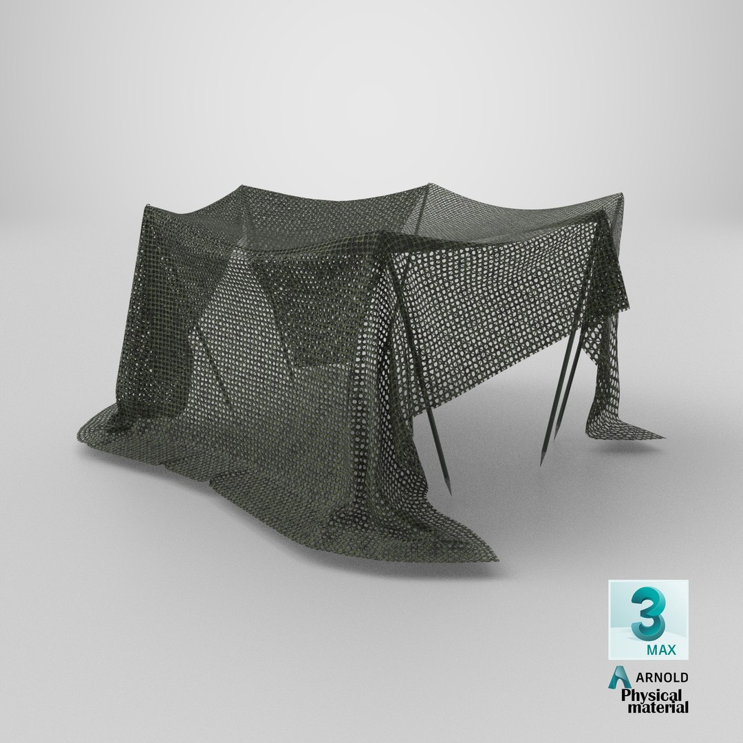 Camouflage Net Shelter model https://p.turbosquid.com/ts-thumb/GQ/PO2mxz/aI/stemcell_max_physical_render/png/1787140841/1920x1080/fit_q87/fd6d9f89e885af250655e0e4a87fb3bf74d3eed8/stemcell_max_physical_render.jpg
