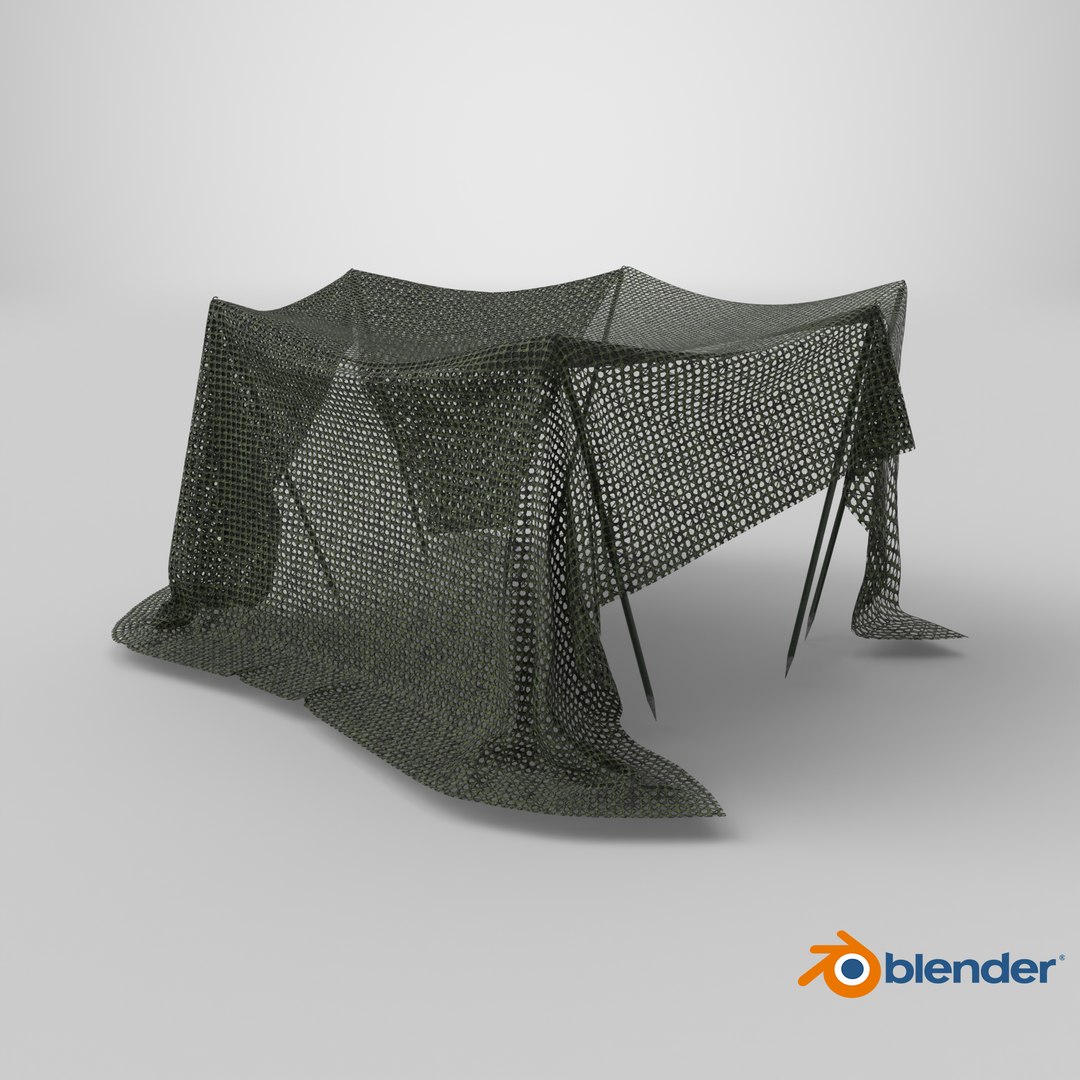 Camouflage Net Shelter model https://p.turbosquid.com/ts-thumb/GQ/PO2mxz/df/stemcell_blender_cycles_render/png/1787140828/1920x1080/fit_q87/41599c51b7604bd4af865b80041c77046db7ec99/stemcell_blender_cycles_render.jpg