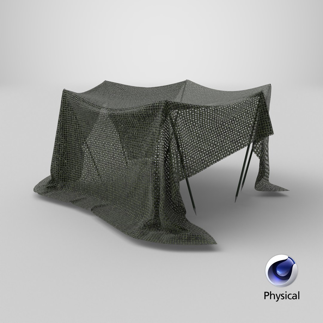 Camouflage Net Shelter model https://p.turbosquid.com/ts-thumb/GQ/PO2mxz/vN/stemcell_cinema_4d_physical_render/png/1787140836/1920x1080/fit_q87/a866bfdf19364d095ce6a75c1f15bf976a12147e/stemcell_cinema_4d_physical_render.jpg