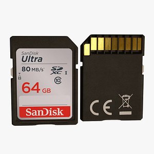 SD Card 64GB 3D model