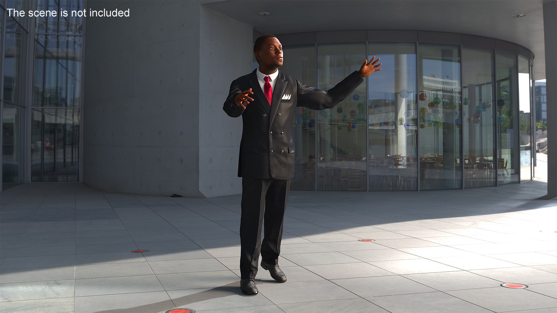 Handsome African American Businessman Rigged for Cinema 4D 3D model preview