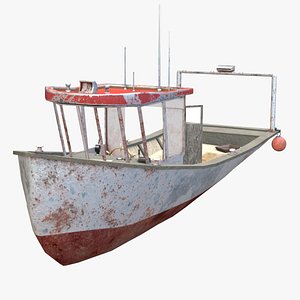 3D Old Rusty Fishing Boat