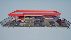 Carwash  GarageMechanic Shop 3D model