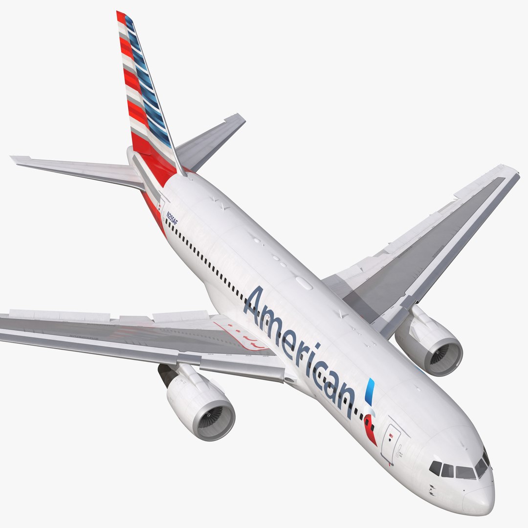 Boeing 767-200 American Airlines Rigged 3D Model 3D model preview