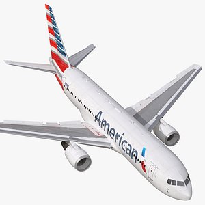 Boeing 767-200 American Airlines Rigged 3D Model