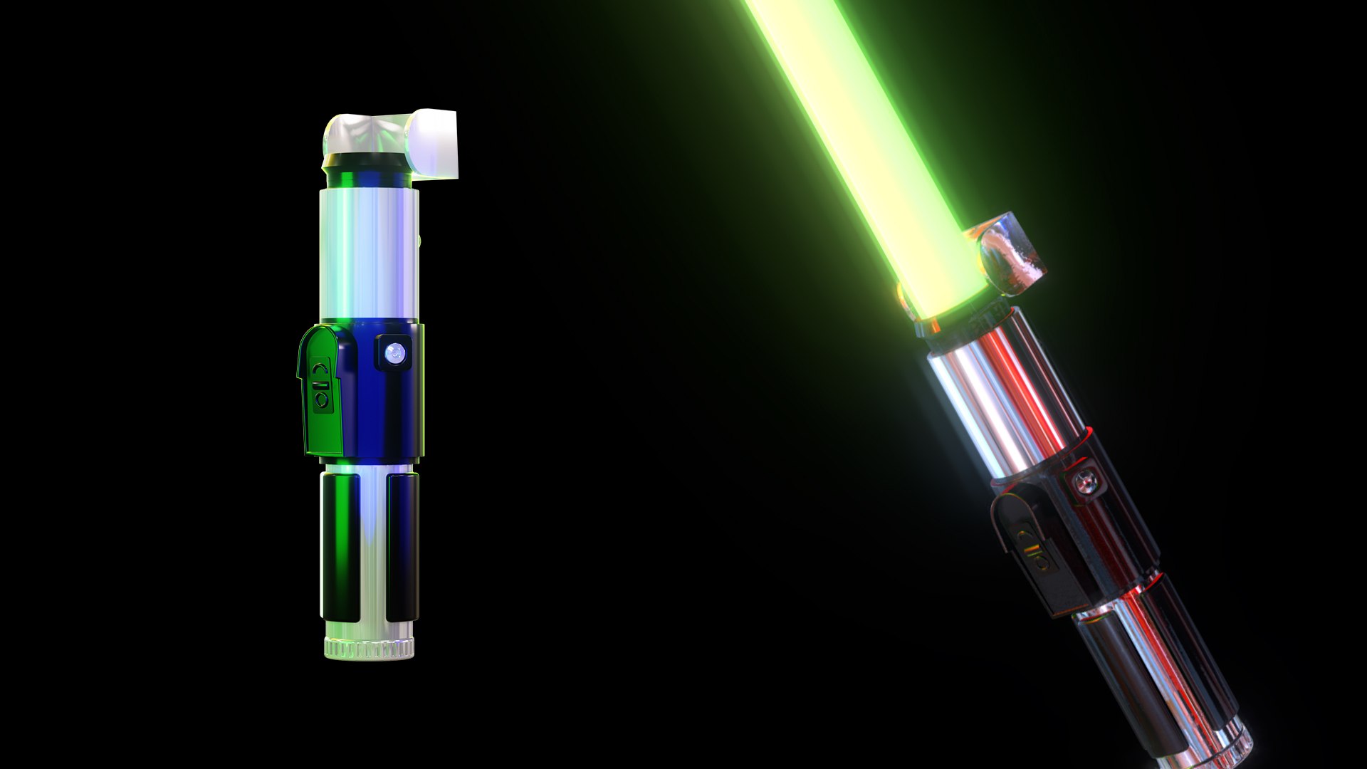 3D Yoda Lightsaber TurboSquid 2181699