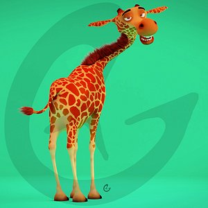 cartoon giraffe 3d model