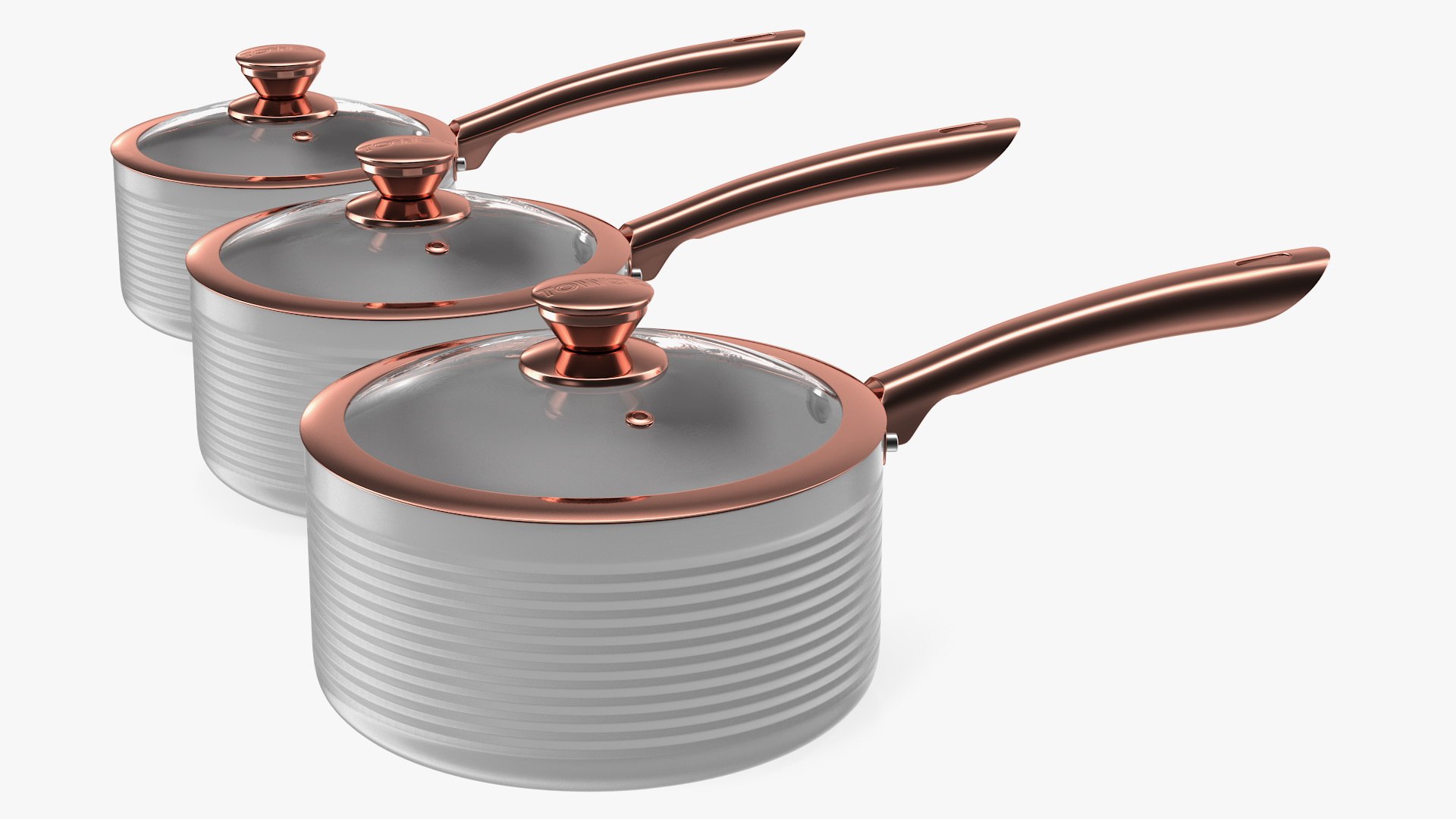 White Tower Saucepan Set 3D model preview