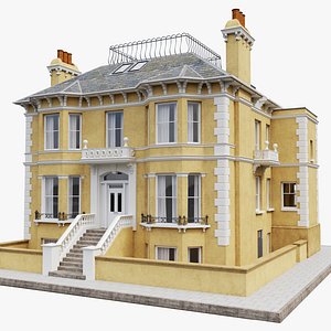 victorian villa facades building 3D model