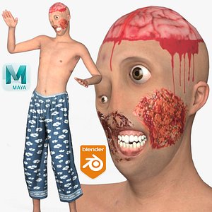 Realistic Rigged Horror Man Character 3D Model