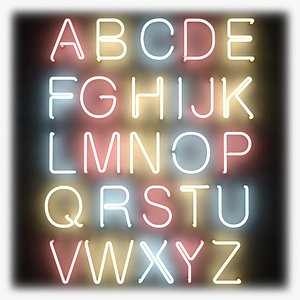 3dsmax neon tube alphabet letters