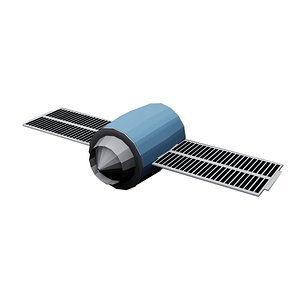 3D model low poly satellite