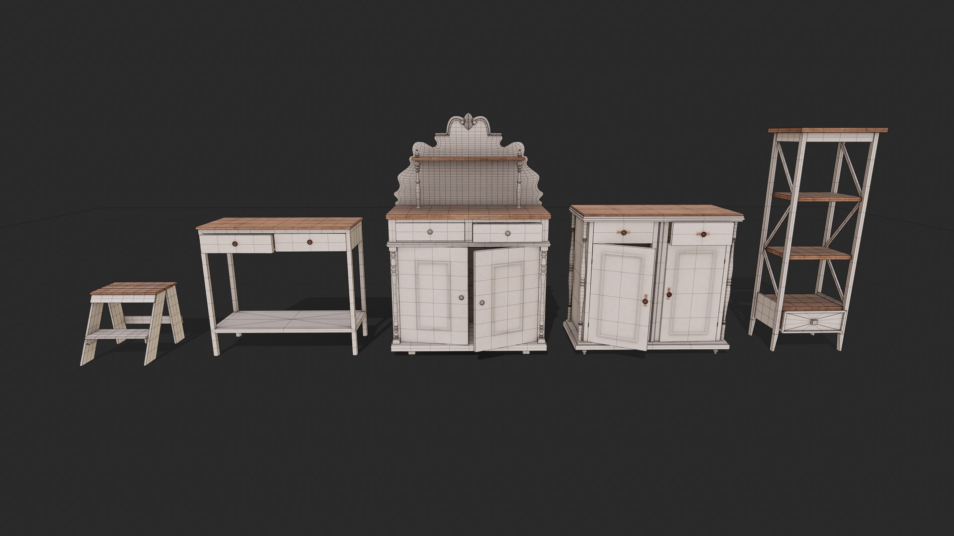 Painted Furniture Pack 3D model https://p.turbosquid.com/ts-thumb/GR/Aw1jYT/vj/wireframe/png/1753900312/1920x1080/fit_q87/b05ea9f1438634034013d3b00dd246be9efbf491/wireframe.jpg