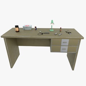 Hospital Doctor Table - Low Poly 3D model