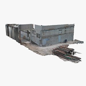 demolition site facade 3D model