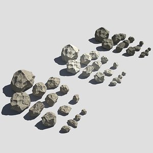 3d rocks pack v-ray model