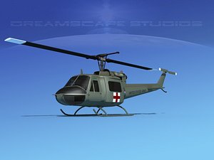 military bell uh-1b iroquois 3D