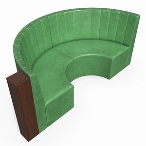 Curved Restaurant Booth Sofa with Wood Panel