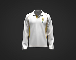 3D model Mens polo with cut and sew long sleeve and graphics