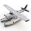Cessna 172 Seaplane Rigged 3D Model