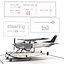 Cessna 172 Seaplane Rigged 3D Model