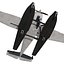 Cessna 172 Seaplane Rigged 3D Model