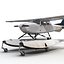 Cessna 172 Seaplane Rigged 3D Model