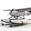 Cessna 172 Seaplane Rigged 3D Model