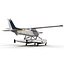 Cessna 172 Seaplane Rigged 3D Model