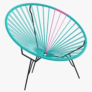 Acapulco blue round chair autentic 3D model