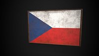 Old Picture Frame With Czechoslovakia  Flag - Game Ready PBR Low-poly 3D Model