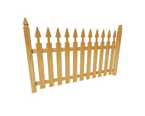 3D model Wooden fence