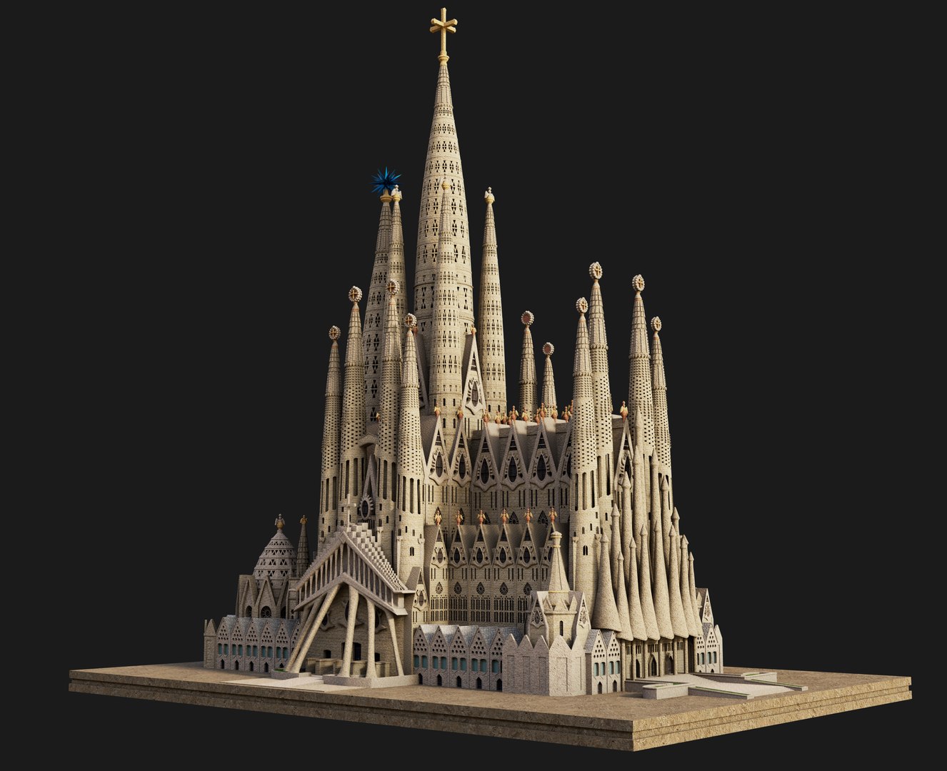 Sagrada Familia Landscape 3D Model - TurboSquid 2209528