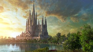 Sagrada Familia Landscape 3D model