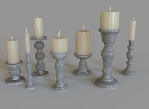 vintage candle colletion 3D model
