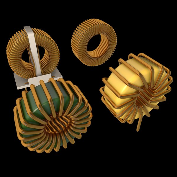 3D inductor coil choke model TurboSquid 1699081