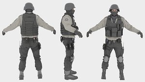 Swat Police Raft 3D model