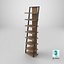 Ladder Wooden Shelf 3D model