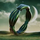 Crimson Woven Ring - Futuristic Twisted Loop Design 72