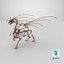 3D model Petrified Dragon Skeleton Posed